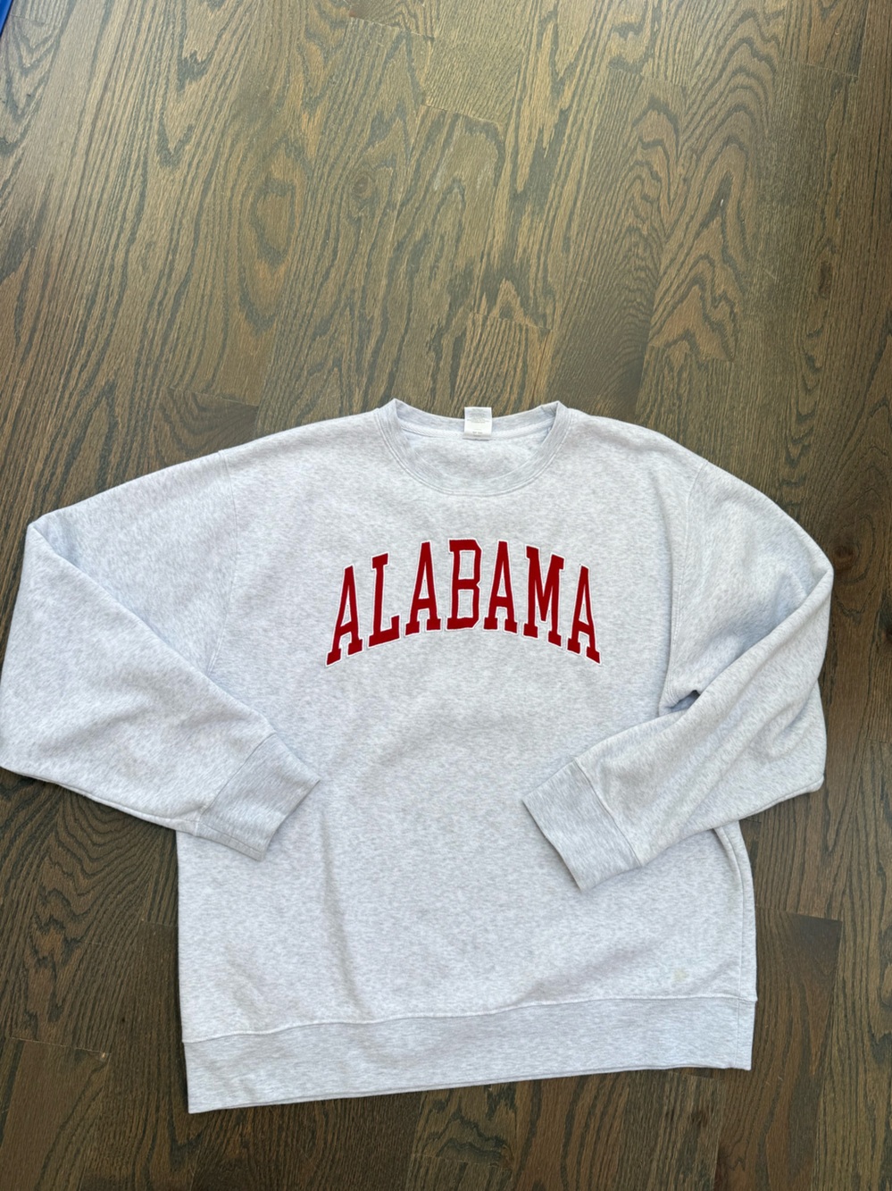 Alabama Crewneck Sweatshirt - Light Gray with Red Logo